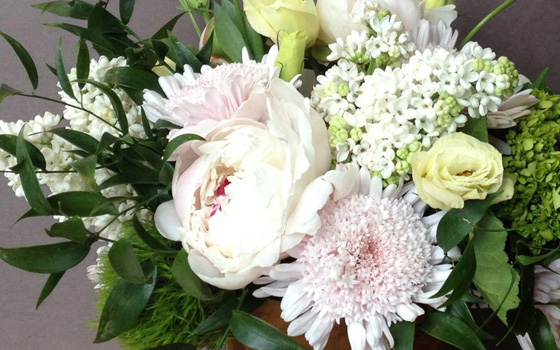 McEwan Blushes and pinks floral arrangements