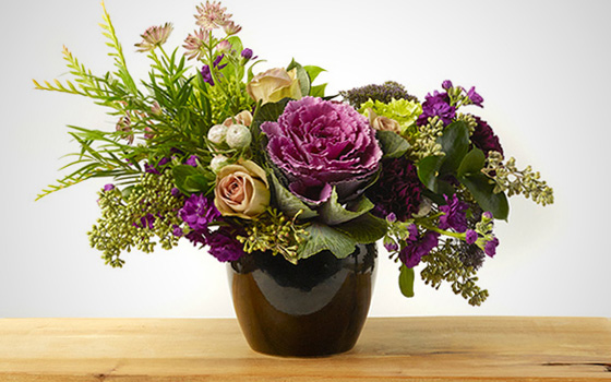 McEwan Purple, mauve and magenta floral arrangement